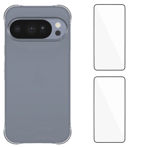 WANLONFENG for Google Pixel 11 Pro Case with 2Pcs Tempered Glass Films  WL2 Series  2.0mm TPU Phone Cover (Big Lens Hole) - Transparent - 1