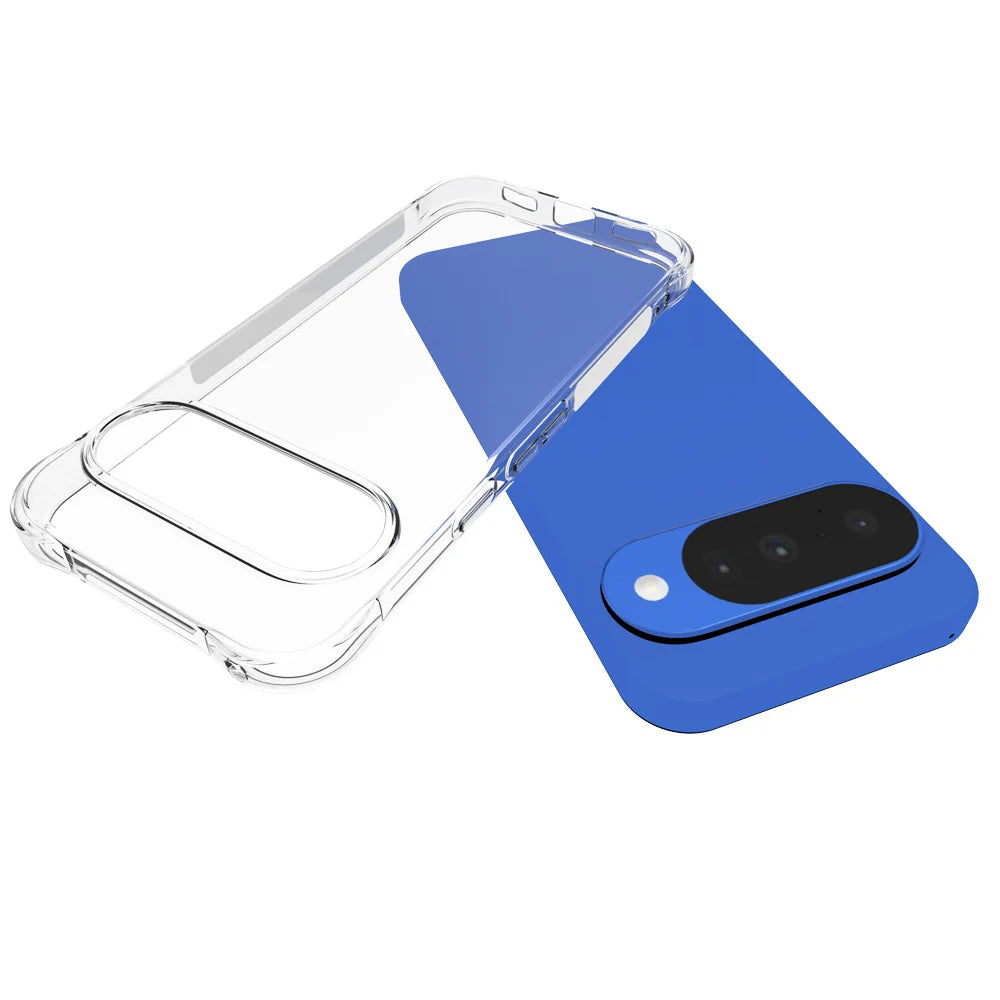 WANLONFENG for Google Pixel 11 Case with 2Pcs Tempered Glass Films  WL2 Series  2.0mm TPU Phone Cover (Big Lens Hole) - Transparent - 5