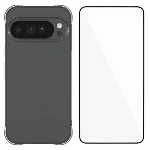WANLONFENG for Google Pixel 11 Pro XL Case  WL Series 2.0mm Clear TPU Cover with Tempered Glass (Big Lens Hole) - Transparent - 1