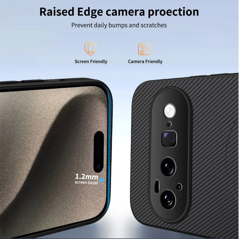 WANLONFENG for Google Pixel 11 TQ1 Series Magnetic Case Carbon Fiber Texture PC TPU Phone Cover with 2Pcs Screen Films - Black - 3