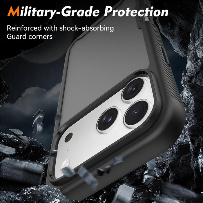 For iPhone 18 Pro Max / 17 Pro Max Case Translucent Matte Anti-Fingerprint PC + TPU 2 in 1 Phone Protective Cover - Black - 3