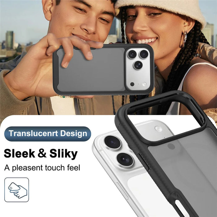 For iPhone 18 Pro Max / 17 Pro Max Case Translucent Matte Anti-Fingerprint PC + TPU 2 in 1 Phone Protective Cover - Black - 5