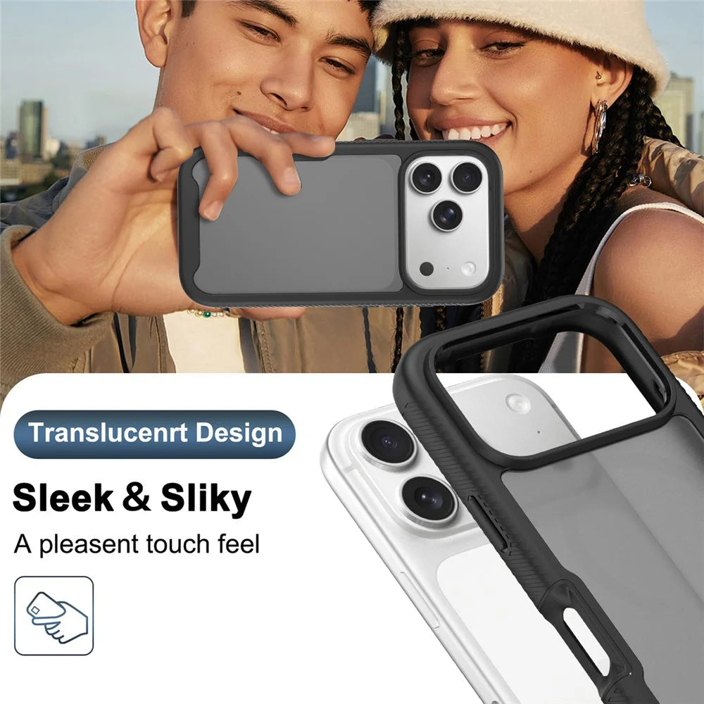 For iPhone 18 Pro / 17 Pro Case Translucent Matte Anti-Fingerprint PC + TPU 2 in 1 Phone Protective Cover - Black - 5