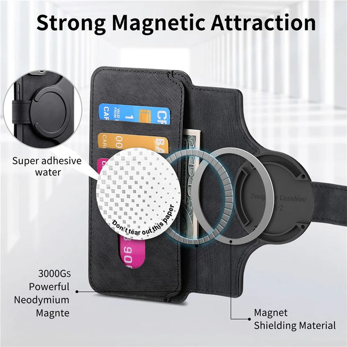 CASENEO MW-03 for Nothing Phone (4a) Magnetic Case Detachable Leather Phone Wallet Cover - Black - 7