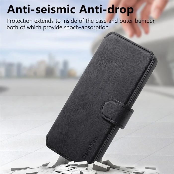 CASENEO MW-03 for Realme 15T 5G Magnetic Case Detachable Leather Phone Wallet Cover - Black - 7