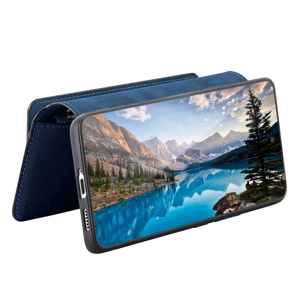 CASENEO MW-02 For Realme 16 Pro+ 5G Case Detachable Magnetic Leather Flip Cover - Blue - 3