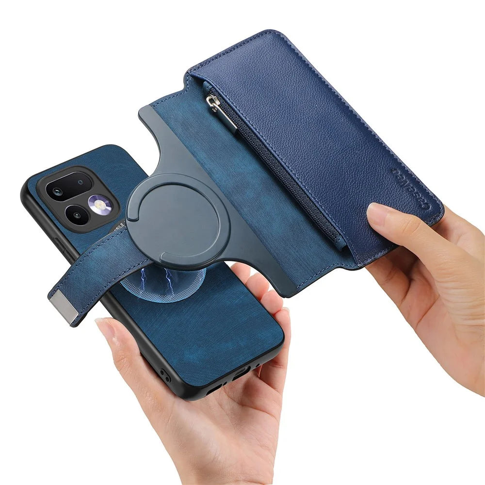 CASENEO MW-02 For Realme 16 Pro+ 5G Case Detachable Magnetic Leather Flip Cover - Blue - 6
