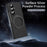 For Samsung Galaxy Z Fold8 Ultra Magnetic Case Ring Kickstand Hard PC Cover with Tempered Glass Screen Film - Black - 4