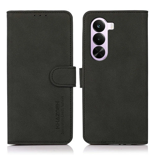 KHAZNEH For OnePlus Nord CE6 Lite 5G  /  Realme P4x 5G Case Anti Scratch PU Leather Wallet Stand Phone Cover - Black - 1