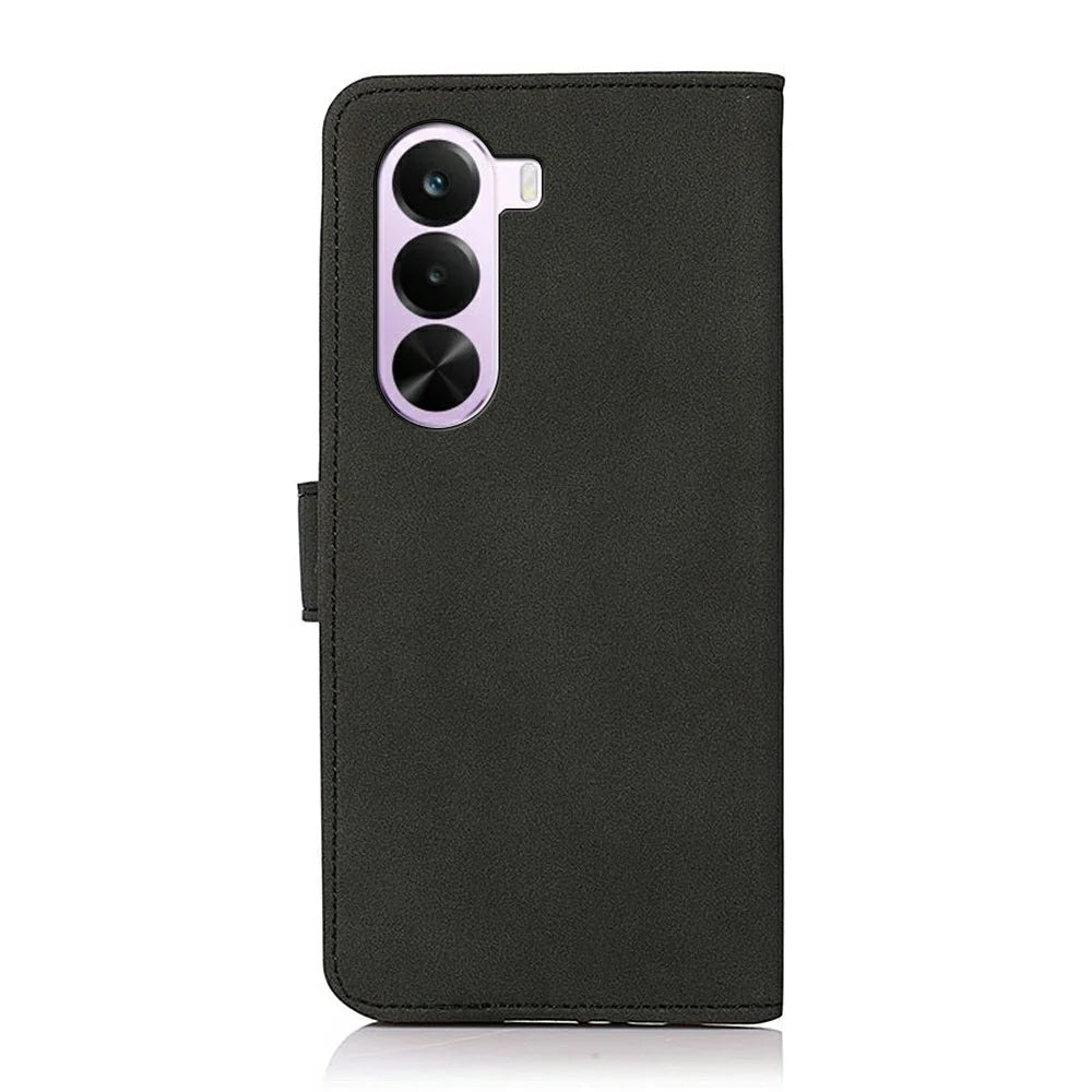 KHAZNEH For OnePlus Nord CE6 Lite 5G  /  Realme P4x 5G Case Anti Scratch PU Leather Wallet Stand Phone Cover - Black - 7