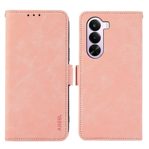 ABEEL For OnePlus Nord CE6 Lite 5G  /  Realme P4x 5G Case PU Leather Folio Stand View RFID Blocking Phone Cover - Pink - 1
