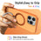 For iPhone 16 Pro Magnetic Case Ring Holder Kickstand PC + TPU Dual-Layer Protective Phone Cover - Orange - 6