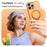 For iPhone 16 Pro Max Magnetic Case Ring Holder Kickstand PC + TPU Dual-Layer Protective Phone Cover - Orange - 5