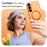 For Samsung Galaxy S25 FE Magnetic Case Ring Holder Kickstand PC + TPU Dual-Layer Protective Phone Cover - Orange - 5