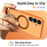 For Samsung Galaxy S25 FE Magnetic Case Ring Holder Kickstand PC + TPU Dual-Layer Protective Phone Cover - Orange - 6