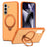 For Samsung Galaxy A36 5G Magnetic Case Ring Holder Kickstand PC + TPU Dual-Layer Protective Phone Cover - Orange - 1