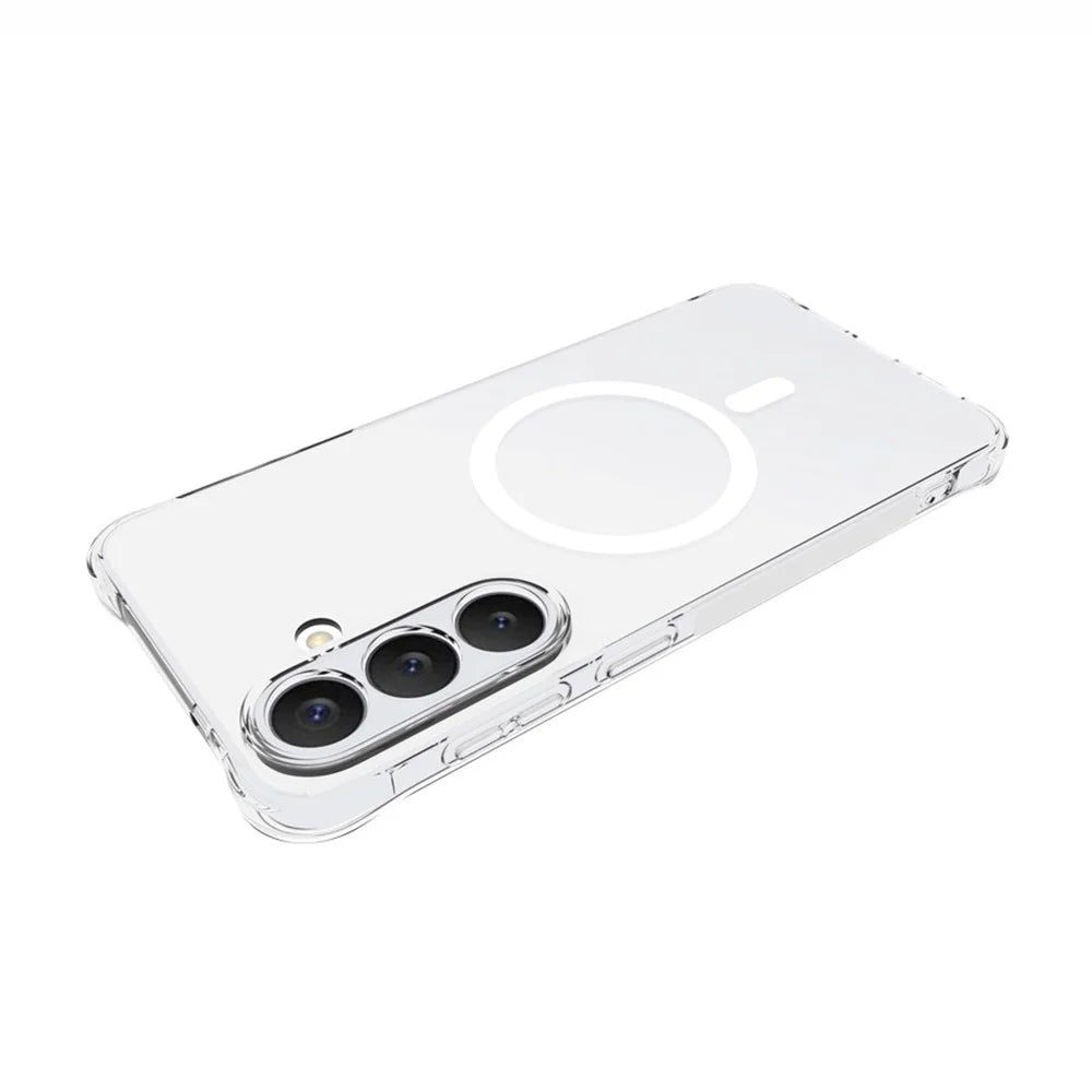 For Samsung Galaxy S26 FE Magnetic Case TPU Anti-drop Phone Back Cover - Transparent - 2