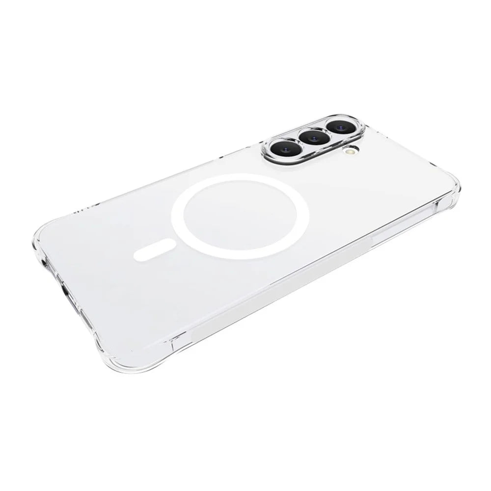 For Samsung Galaxy S26 FE Magnetic Case TPU Anti-drop Phone Back Cover - Transparent - 3