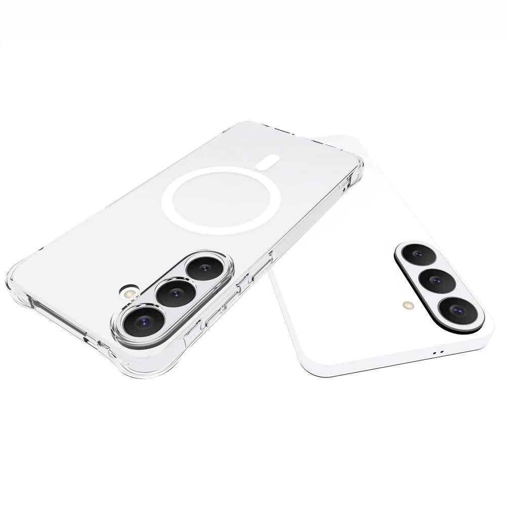 For Samsung Galaxy S26 FE Magnetic Case TPU Anti-drop Phone Back Cover - Transparent - 4