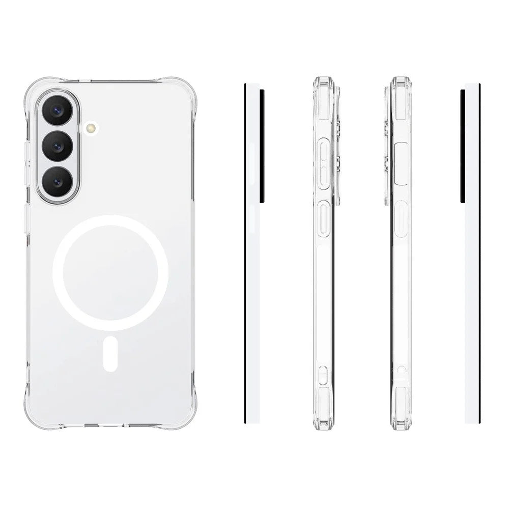 For Samsung Galaxy S26 FE Magnetic Case TPU Anti-drop Phone Back Cover - Transparent - 5