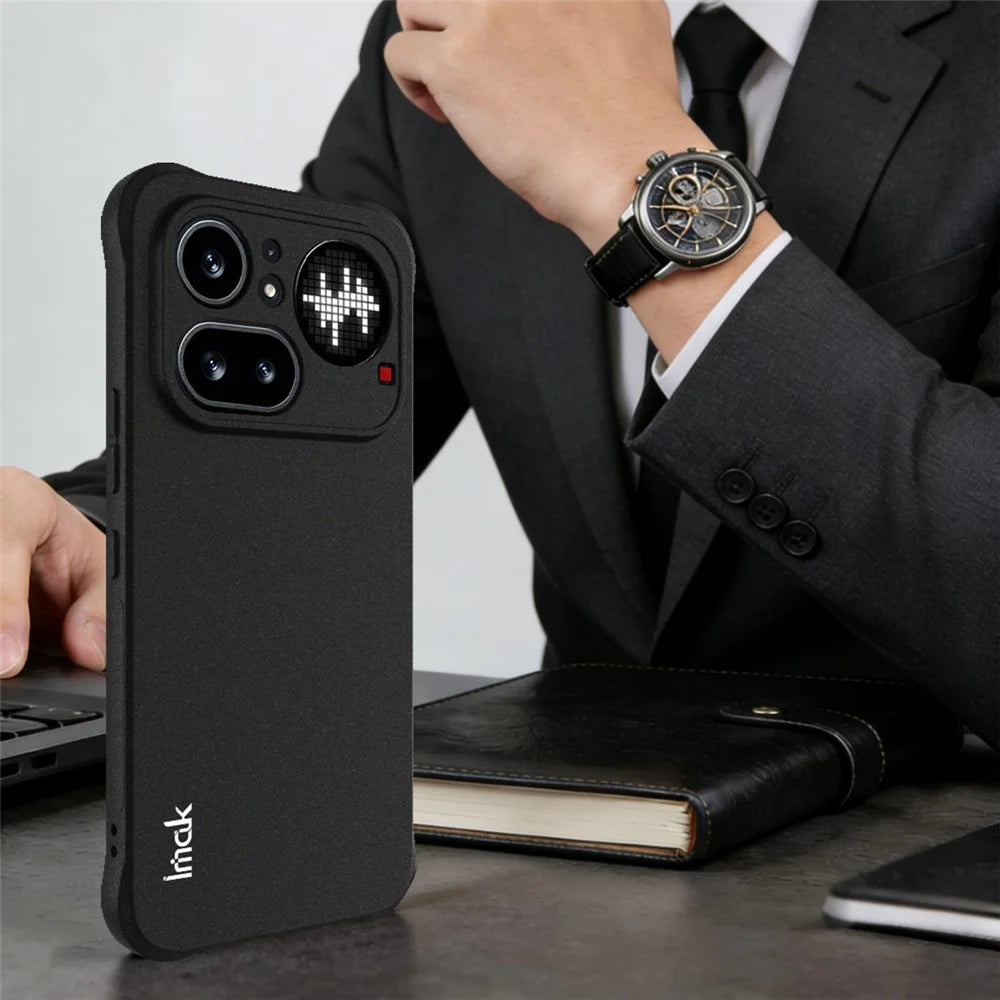 IMAK For Nothing Phone (4a) Pro Case TPU Phone Cover Airbag Shockproof Protection - Matte Black - 4