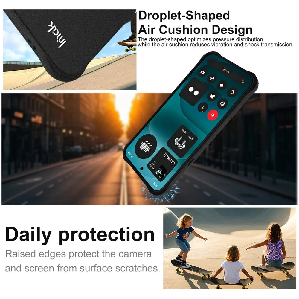 IMAK For Nothing Phone (4a) Pro Case TPU Phone Cover Airbag Shockproof Protection - Matte Black - 6