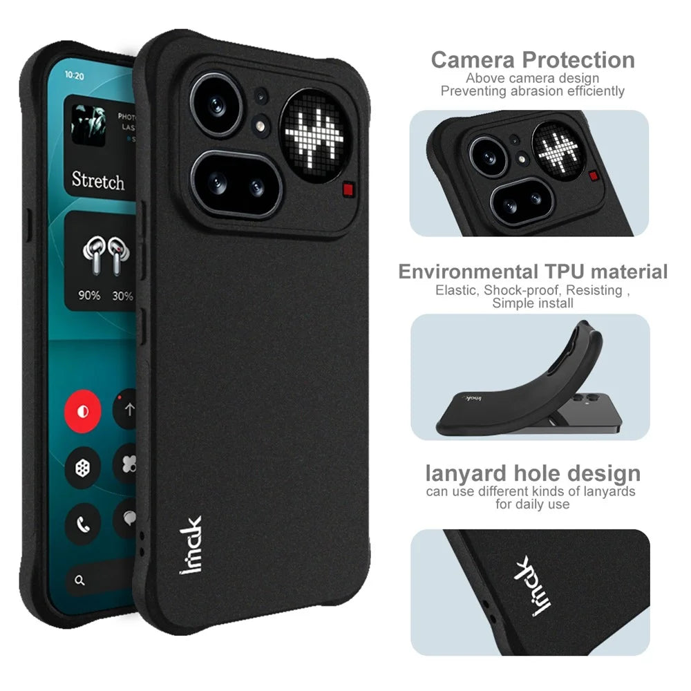 IMAK For Nothing Phone (4a) Pro Case TPU Phone Cover Airbag Shockproof Protection - Matte Black - 7