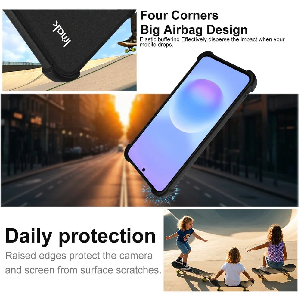 IMAK For Samsung Galaxy M47 5G / A27 5G Case TPU Phone Cover Airbag Shockproof Protection - Matte Black - 6