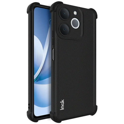IMAK For Realme Note 70T 4G  /  Note 70 4G  /  Narzo 80 Lite 4G  /  P4 Lite 4G Case TPU Phone Cover Airbag Shockproof Protection - Matte Black - 1
