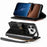 For Blackview Wave 7C Case Color Splicing TPU PU Leather Flip Shockproof Phone Cover with Wrist Strap - Black - 3