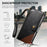 For Blackview Wave 7C Case Color Splicing TPU PU Leather Flip Shockproof Phone Cover with Wrist Strap - Black - 6