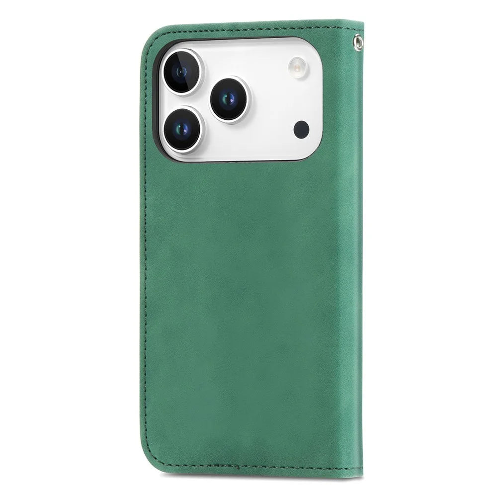For Blackview Wave 7C Leather Case with Card Holder Magnetic Absorption Phone Cover - Green - 6