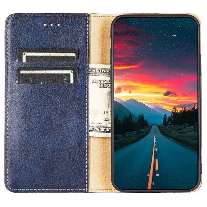For Nokia X30 5G PU Leather Anti-scratch Phone Case Foldable Stand Wallet Magnetic Auto Closing Cover - Black - 2
