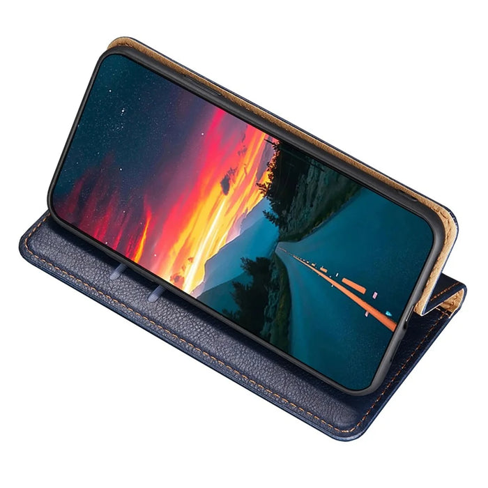 For Nokia X30 5G PU Leather Anti-scratch Phone Case Foldable Stand Wallet Magnetic Auto Closing Cover - Black - 3