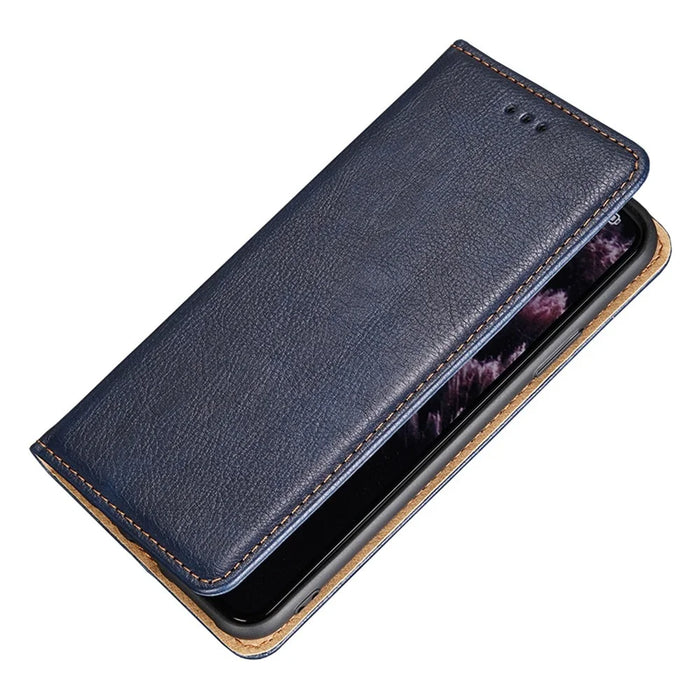 For Nokia X30 5G PU Leather Anti-scratch Phone Case Foldable Stand Wallet Magnetic Auto Closing Cover - Black - 5