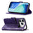For Blackview Wave 7C Case with Strap Butterfly Pattern PU Leather Wallet Phone Cover - Dark Purple - 3