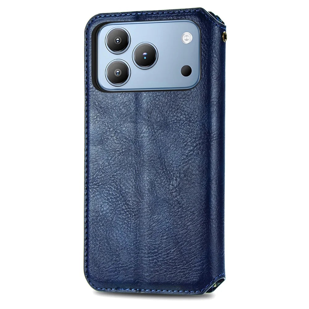 For Blackview Wave 7C Case Rhombus Imprint PU Leather Wallet Phone Cover - Blue - 6