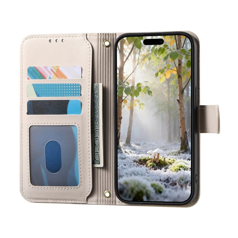 For vivo V70 FE 5G Stand Case Imprint TPU PU Leather Zipper Pocket Wallet Phone Cover with Strap - White - 2