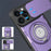 For iPhone 16 Pro Case with Slide Camera Cover Ring Kickstand PC + TPU Phone Shell - Purple - 2