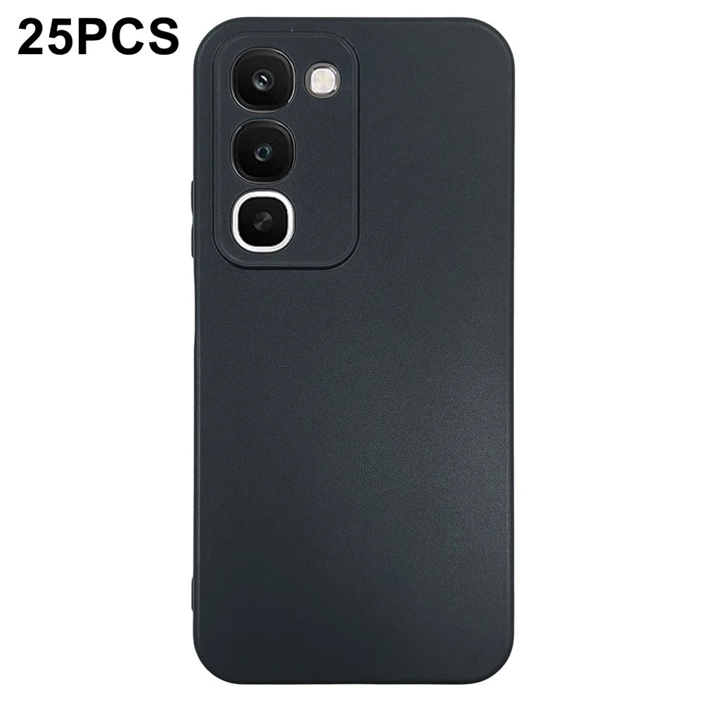 25Pcs For Realme C100 4G Phone Case 1.2mm TPU Matte Phone Cover - Black - 1