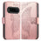 For Natural AI Phone Case with Strap Butterfly Pattern PU Leather Wallet Phone Cover - Rose Gold - 1