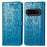 For Natural AI Phone Case Flip Wallet Leather Phone Cover with Cute Cat Dog Pattern - Blue - 1