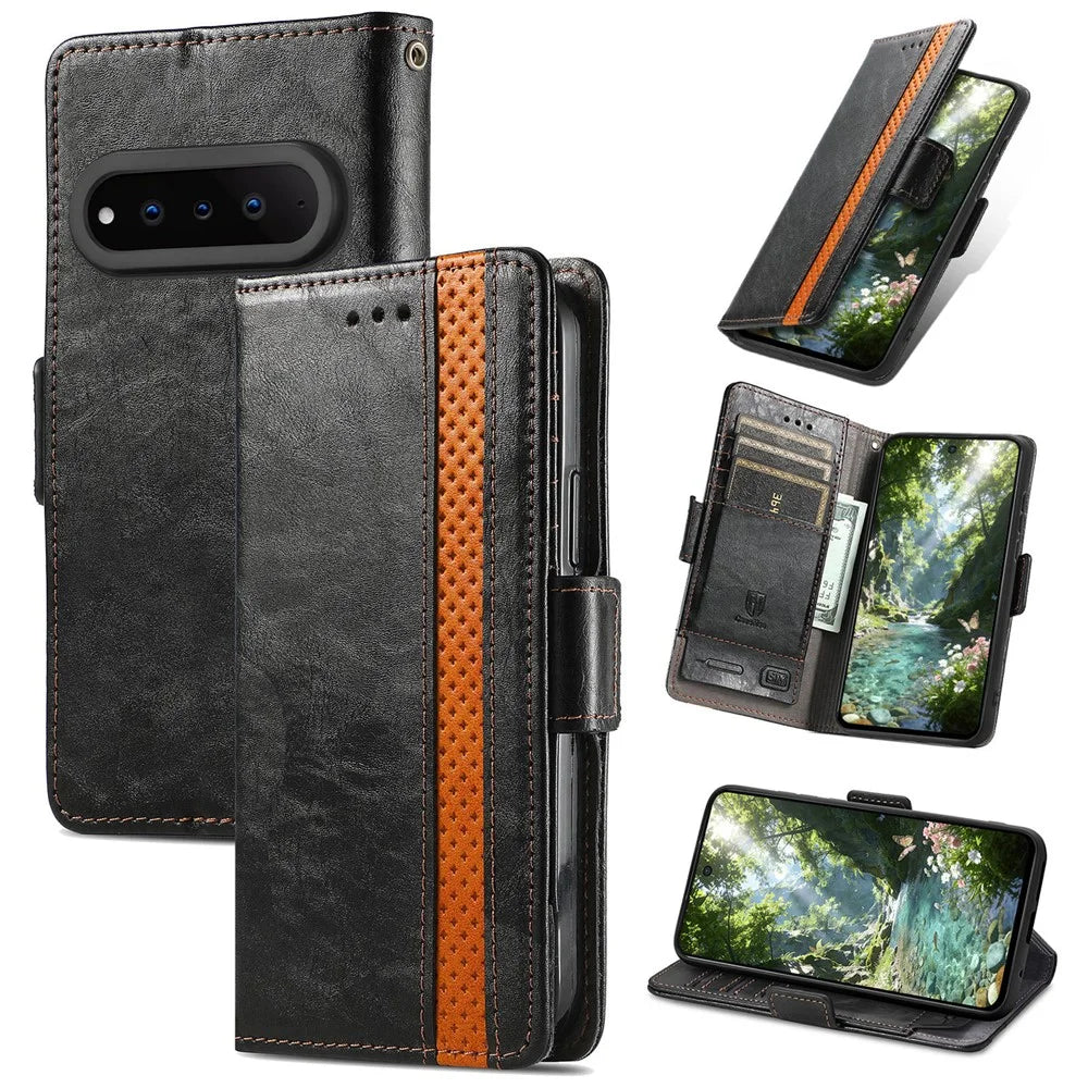 CASENEO For Natural AI Phone Phone Cases PU Leather Cover Stand with RFID Blocking Wallet - Black - 4
