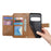 For Natural AI Phone Case Floral Leaf Pattern Multi Card Slots Zipper Leather Phone Cover with Wrist Strap - Brown - 5
