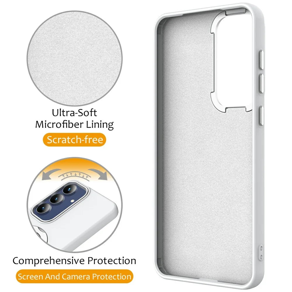 For Samsung Galaxy A27 5G  Magnetic Case Rotating Ring Kickstand TPU + PC Back Cover - White - 3