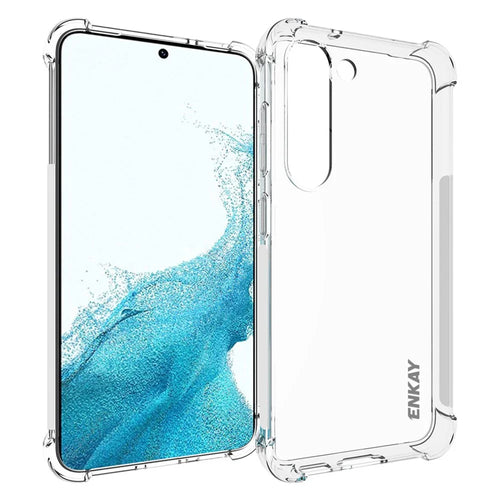ENKAY HAT PRINCE For Samsung Galaxy S23 TPU Thickened Corners Shock Absorb Case Anti-slip Strip Edge Clear Phone Cover - 1