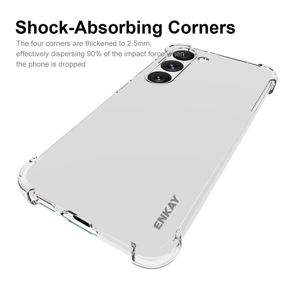 ENKAY HAT PRINCE For Samsung Galaxy S23 TPU Thickened Corners Shock Absorb Case Anti-slip Strip Edge Clear Phone Cover - 2