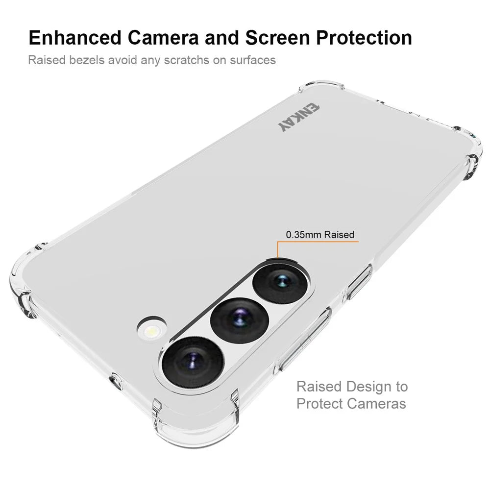 ENKAY HAT PRINCE For Samsung Galaxy S23 TPU Thickened Corners Shock Absorb Case Anti-slip Strip Edge Clear Phone Cover - 3