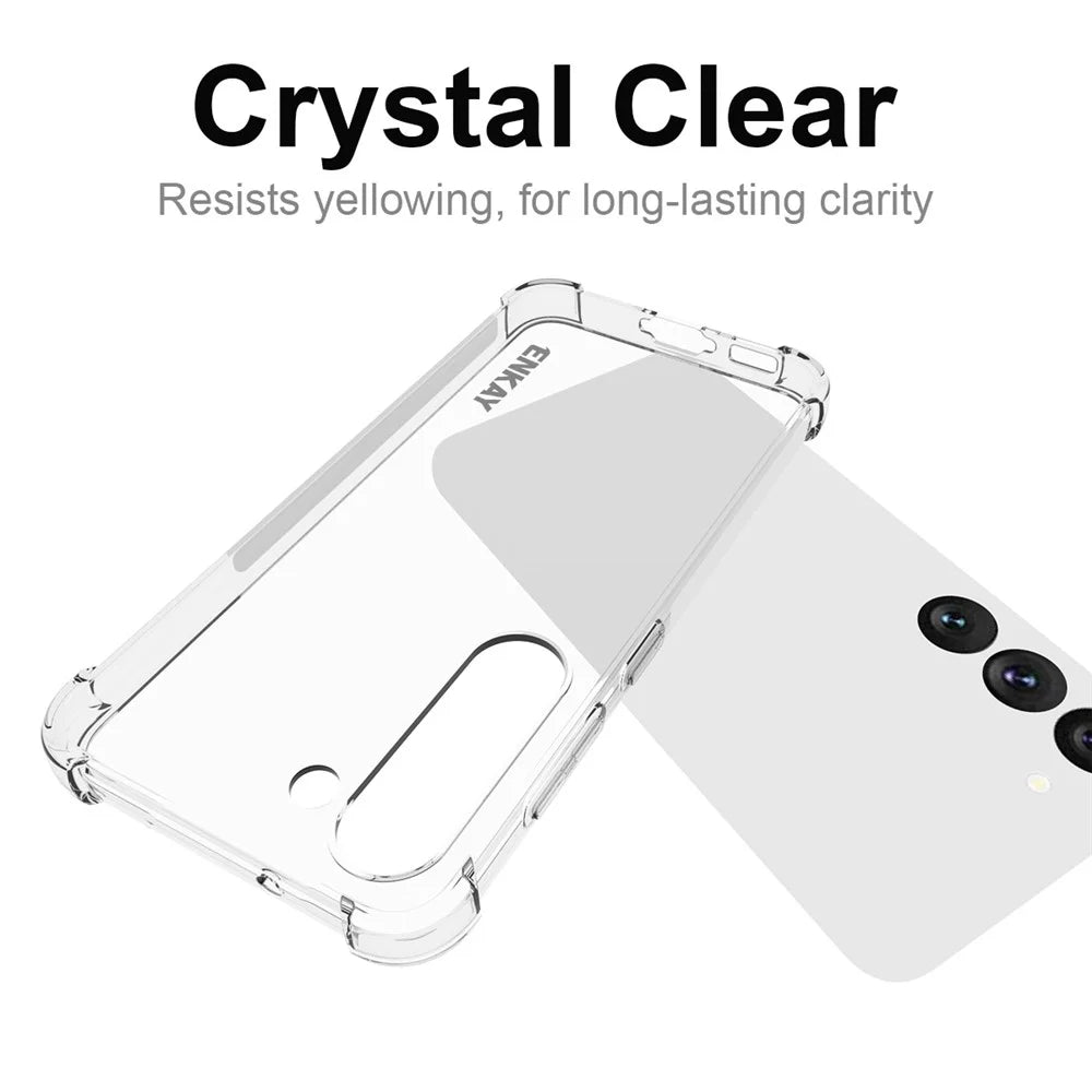 ENKAY HAT PRINCE For Samsung Galaxy S23 TPU Thickened Corners Shock Absorb Case Anti-slip Strip Edge Clear Phone Cover - 5