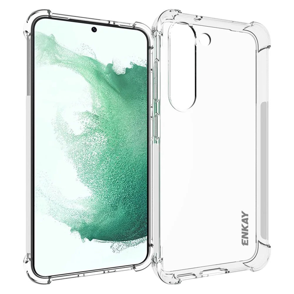 ENKAY HAT PRINCE For Samsung Galaxy S23+ Clear Soft TPU Thickened Corners Phone Case Anti-slip Strip Edge Drop-Proof Cover - 1